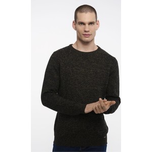 Czarny sweter Ochnik z okrągłym dekoltem z bawełny