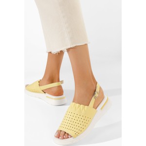 Żółte sandały Zapatos w stylu casual