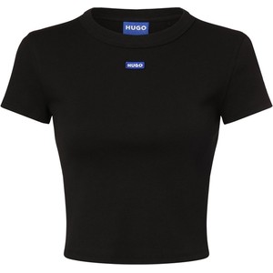Czarny t-shirt Hugo Blue z okrągłym dekoltem