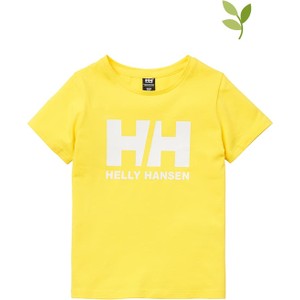 Żółta koszulka dziecięca Helly Hansen z bawełny