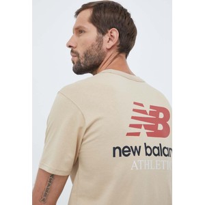 T-shirt New Balance w sportowym stylu z bawełny z krótkim rękawem