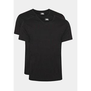 Czarny t-shirt Karl Lagerfeld z krótkim rękawem w stylu casual