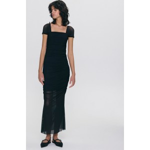 Czarna sukienka Reserved maxi z krótkim rękawem