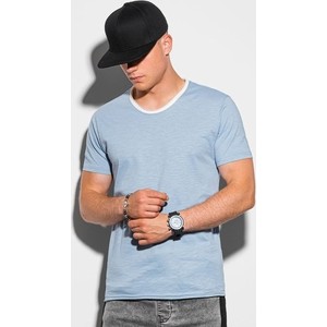 Niebieski t-shirt Ombre z bawełny w stylu casual