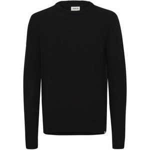 Czarny sweter Solid z okrągłym dekoltem w stylu casual