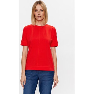Czerwony t-shirt Olsen z okrągłym dekoltem