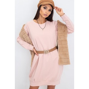 Różowa sukienka Basic Feel Good z bawełny mini w stylu casual