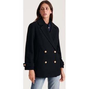 Czarna kurtka Reserved w stylu casual z wełny bez kaptura