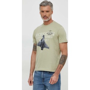 T-shirt Aeronautica Militare z bawełny z nadrukiem