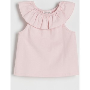 Różowa bluzka dziecięca Reserved z bawełny