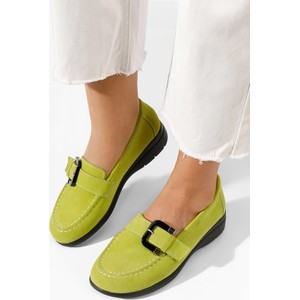 Zielone buty Zapatos z płaską podeszwą