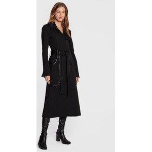 Czarny płaszcz Victoria Beckham bez kaptura z wełny