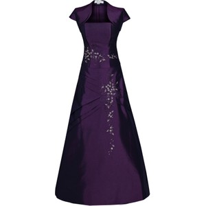 Fioletowa sukienka Fokus maxi z krótkim rękawem