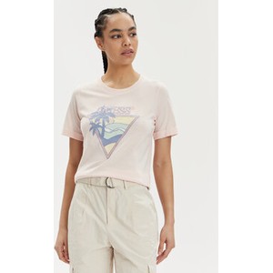 T-shirt Guess z okrągłym dekoltem w młodzieżowym stylu z nadrukiem