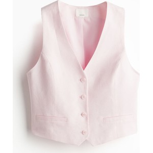 Różowa kamizelka H & M z tkaniny w stylu casual krótka