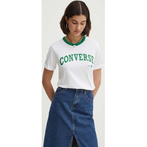 T-shirt Converse z nadrukiem z bawełny w młodzieżowym stylu