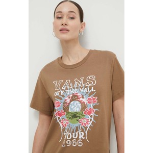 T-shirt Vans w młodzieżowym stylu z okrągłym dekoltem z bawełny