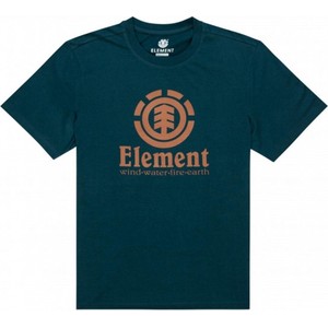 Zielony t-shirt Element w młodzieżowym stylu z krótkim rękawem z nadrukiem