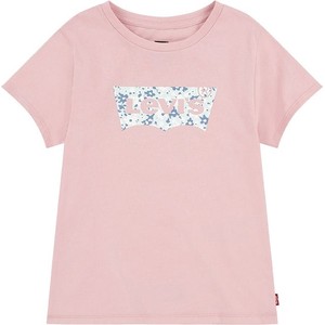 Różowa bluzka dziecięca Levis z bawełny dla dziewczynek