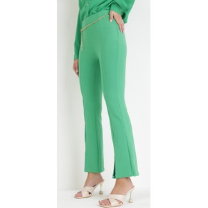 Zielone spodnie born2be w stylu retro z tkaniny