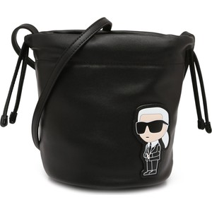Czarna torebka Karl Lagerfeld matowa ze skóry na ramię