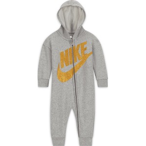 Pajacyk z zamkiem na całej długości dla niemowląt (0–9 M) Nike - Szary