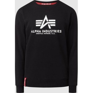 Sweter Alpha Industries w młodzieżowym stylu z nadrukiem z bawełny