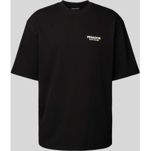 Czarny t-shirt Pegador z bawełny w stylu casual z krótkim rękawem