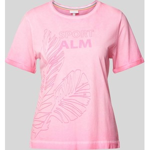 Różowy t-shirt Sportalm z bawełny