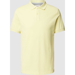 Żółta koszulka polo S.Oliver z krótkim rękawem w stylu casual z bawełny