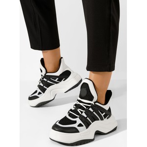 Czarne buty sportowe Zapatos w sportowym stylu sznurowane