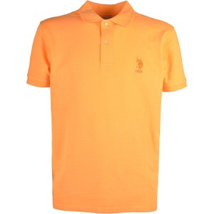 Pomarańczowy t-shirt U.S. Polo z bawełny