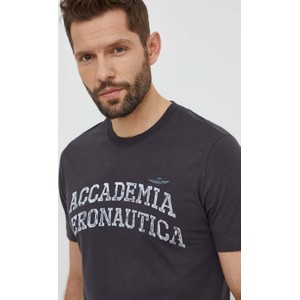T-shirt Aeronautica Militare z bawełny w młodzieżowym stylu z krótkim rękawem