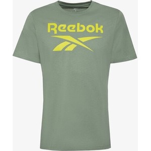 Zielony t-shirt Reebok w sportowym stylu z krótkim rękawem