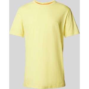 Żółty t-shirt Hugo Boss z bawełny z krótkim rękawem w stylu casual