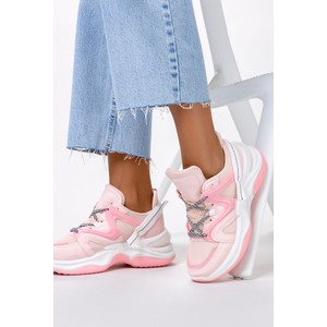 Różowe buty sportowe Casu z płaską podeszwą
