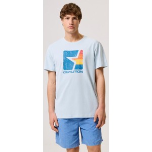 Niebieski t-shirt Coalition z krótkim rękawem w młodzieżowym stylu