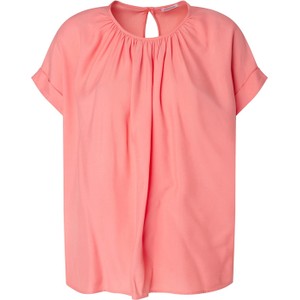 Różowa bluzka Seidensticker w stylu casual z krótkim rękawem z okrągłym dekoltem