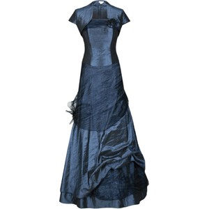 Granatowa sukienka Fokus rozkloszowana