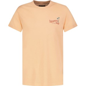 Pomarańczowy t-shirt Limango Polska z bawełny z krótkim rękawem w stylu casual
