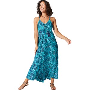 Niebieska sukienka Ipanima maxi z dekoltem w kształcie litery v na ramiączkach