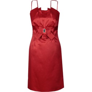 Czerwona sukienka Fokus w stylu glamour midi