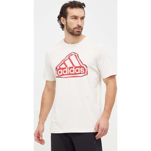 T-shirt Adidas z krótkim rękawem z bawełny w młodzieżowym stylu