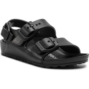 Czarne buty dziecięce letnie Birkenstock z klamrami