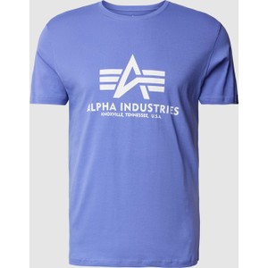 Niebieski t-shirt Alpha Industries z bawełny w młodzieżowym stylu