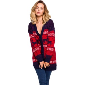 Sweter MOE w stylu casual w bożonarodzeniowy wzór