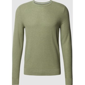Zielony sweter Brax z bawełny z okrągłym dekoltem