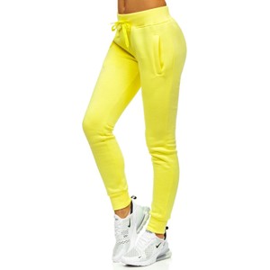 Żółte spodnie sportowe Denley w sportowym stylu z tkaniny