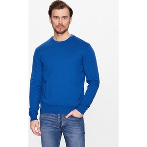 Niebieski sweter United Colors Of Benetton w stylu casual z okrągłym dekoltem