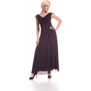 Fioletowa sukienka Fokus z krótkim rękawem maxi